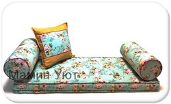 Матрас-подушка в стиле Прованс на банкетку, лавку с ручной стяжкой - фото 12505