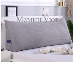 Длинная клиновидная подушка спинка для изголовья кровати. Цвет коричневый - фото 13942